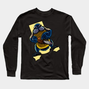 Monster Animals - Chainsaw Blue Tit Long Sleeve T-Shirt